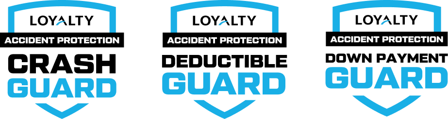 Crash Guard, Deductible Guard, and Down Payment guard crests being displayed.