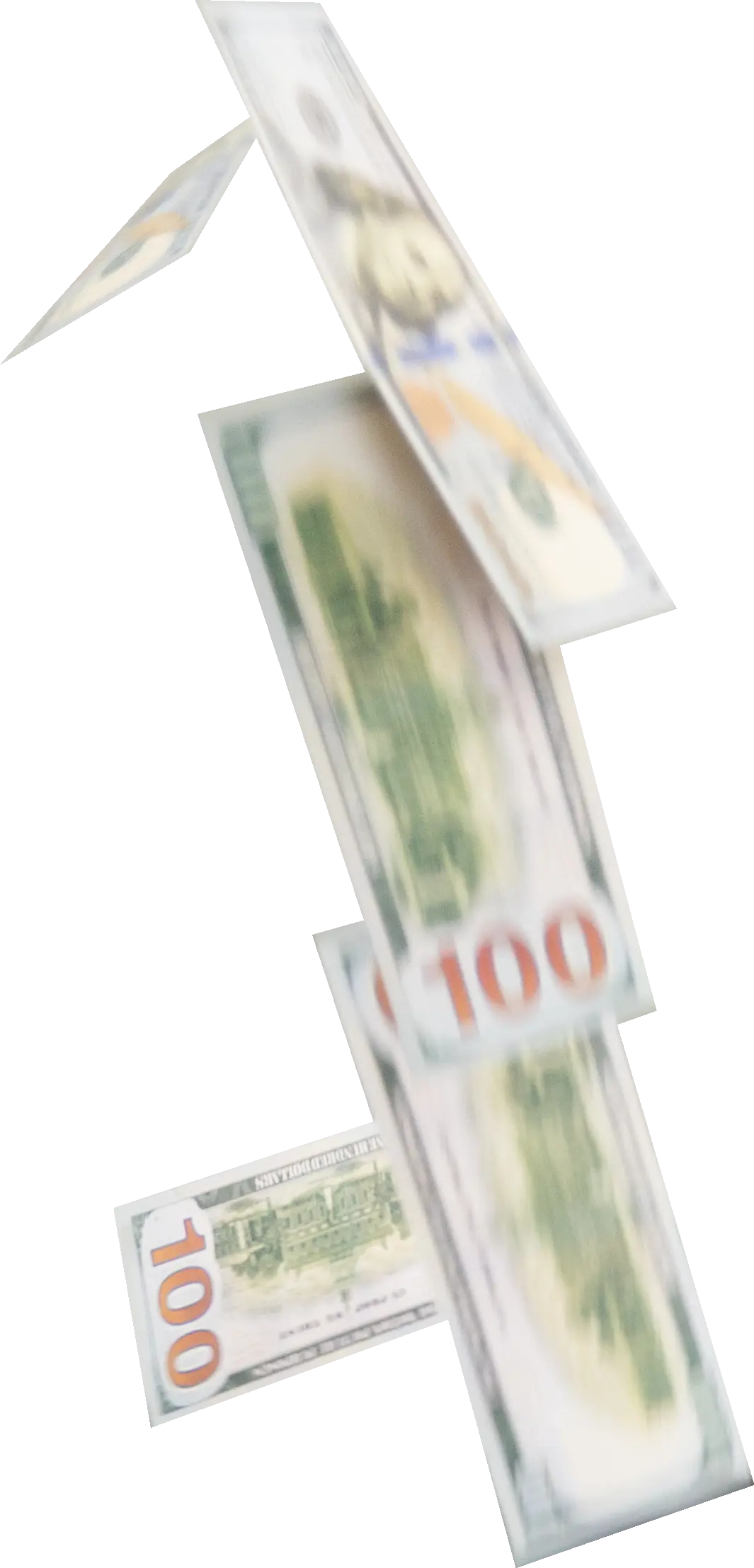 Money falling down from the money gun